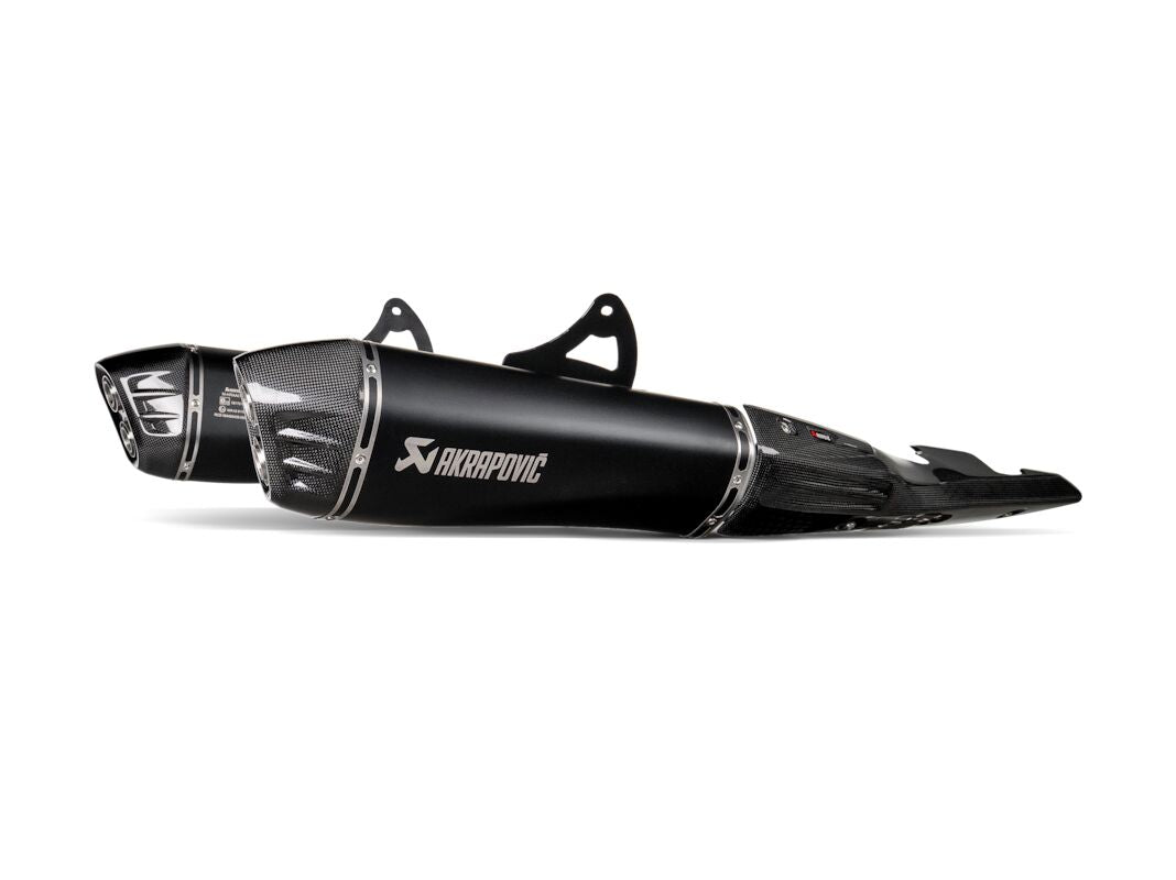 AKRAPOVIC SLIP-ON LINE DUAL MUFFLER BLACK TITANIUM CARBON END CAP S-S13SO4-HRAATBL/1