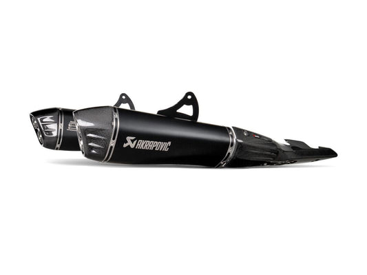 AKRAPOVIC SLIP-ON LINE DUAL MUFFLER BLACK TITANIUM CARBON END CAP S-S13SO4-HRAATBL/1