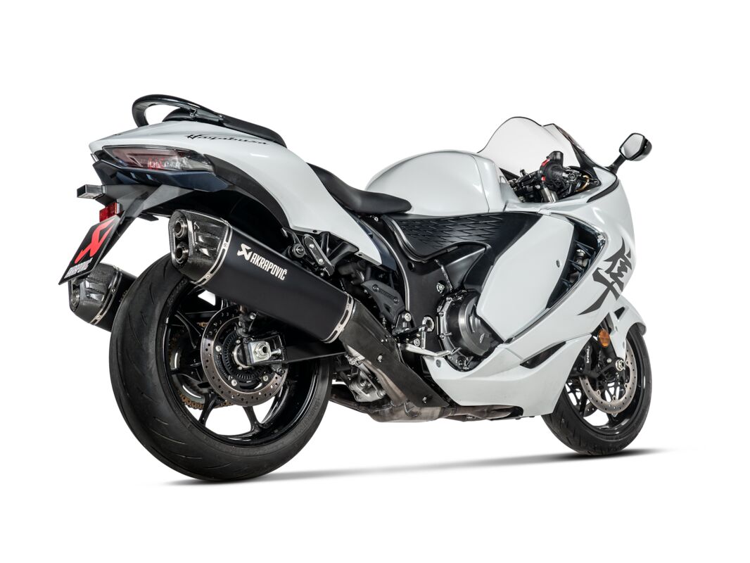 AKRAPOVIC SLIP-ON LINE DUAL MUFFLER BLACK TITANIUM CARBON END CAP S-S13SO4-HRAATBL/1