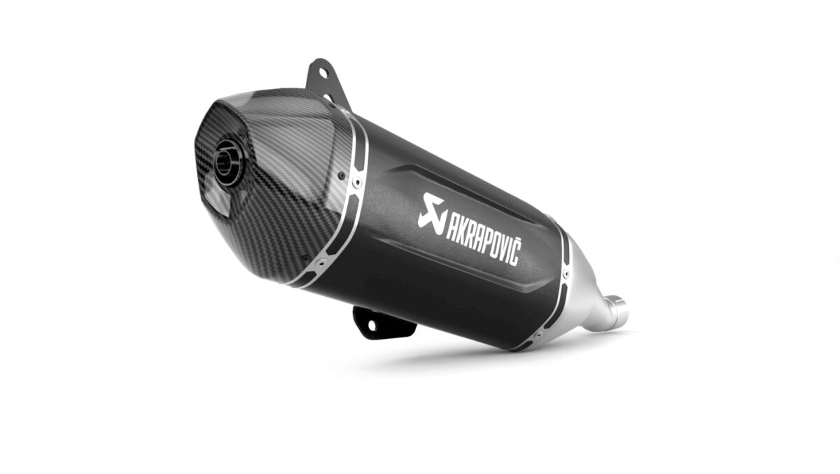 AKRAPOVIC SLIP-ON LINE MUFFLER STAINLESS STEEL CARBON END CAP S-VE125SO5-HWSSBL