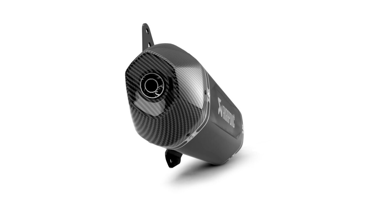 AKRAPOVIC SLIP-ON LINE MUFFLER STAINLESS STEEL CARBON END CAP S-VE125SO5-HWSSBL