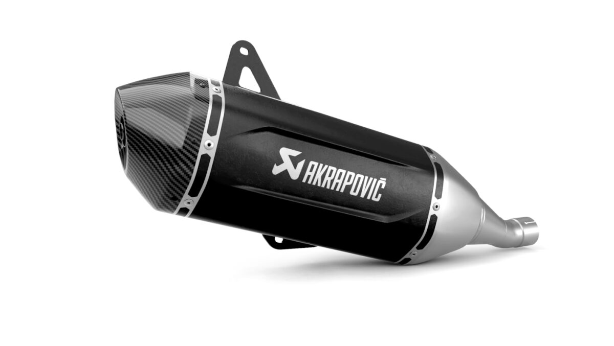 AKRAPOVIC SLIP-ON LINE MUFFLER STAINLESS STEEL CARBON END CAP S-VE125SO5-HWSSBL