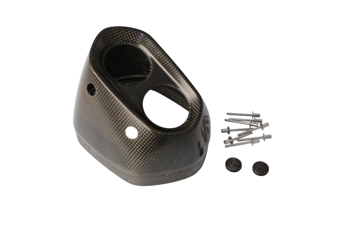 AKRAPOVIC END CAP SET CARBON BLACK V-EC148