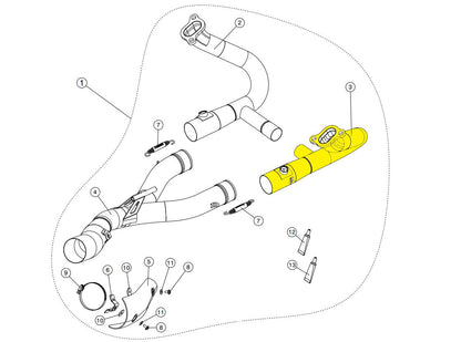 AKRAPOVIC HEADER STAINLESS STEEL RIGHT H-B12R4R