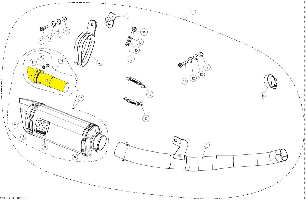 AKRAPOVIC NOISE DAMPER INSERT STAINLESS STEEL V-TUV251