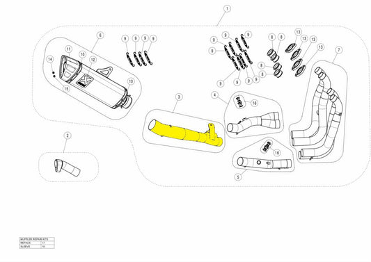 AKRAPOVIC LINK PIPE STAINLESS STEEL L-S13R5