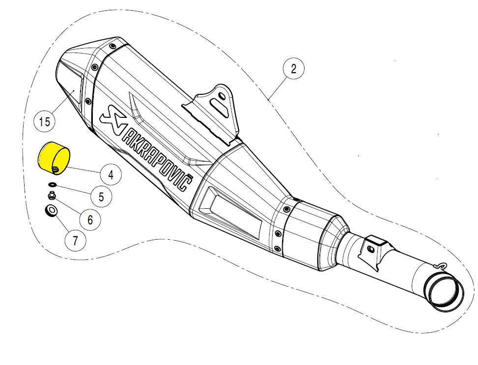 AKRAPOVIC NOISE DAMPER INSERT STAINLESS STEEL V-TUV349