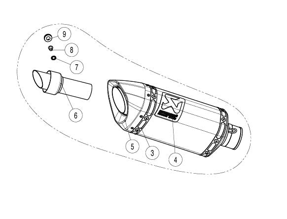 AKRAPOVIC REPLACEMENT MUFFLER CARBON M-AP02102C