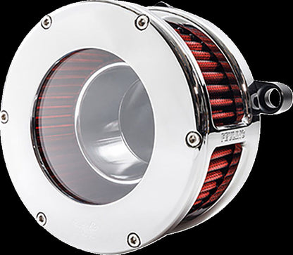 Feuling Parts AIR CLEANER BA CLEAR COVER CHROME/RED M8 VVT 5478