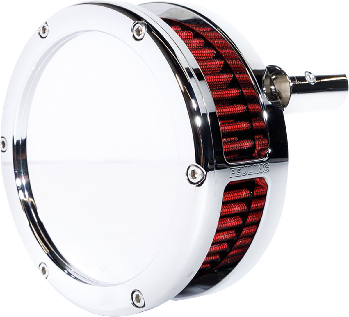 Feuling Parts AIR CLEANER BA SLIM SOLID COVER CHROME/RED 93-99 EVO 5467-S