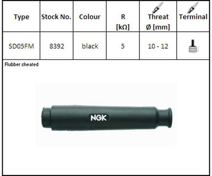 NGK SPARK PLUGS SPARK PLUG CAP SD05FM 8392