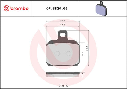 BREMBO BRAKE PAD GENUINE SINTER 07BB2065
