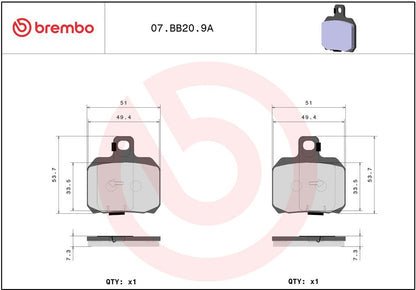 BREMBO BRAKE PAD GENUINE SINTER 07BB209A