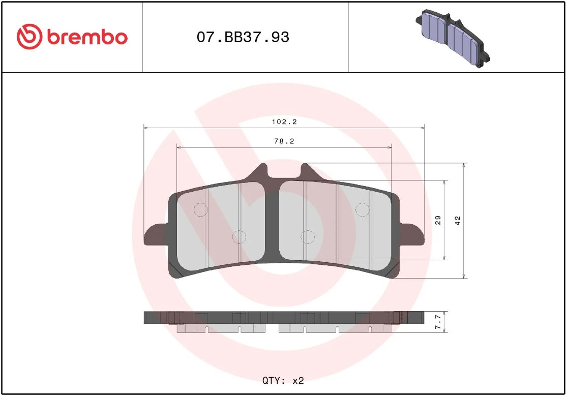 BREMBO BRAKE PAD GENUINE SINTER 07BB3793