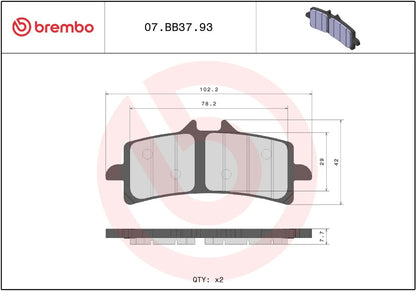 BREMBO BRAKE PAD GENUINE SINTER 07BB3793