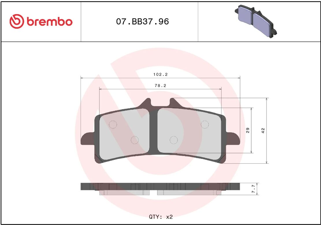 BREMBO BRAKE PAD GENUINE SINTER 07BB3796