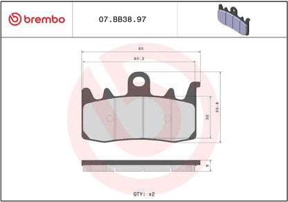 BREMBO BRAKE PAD GENUINE SINTER 07BB3897