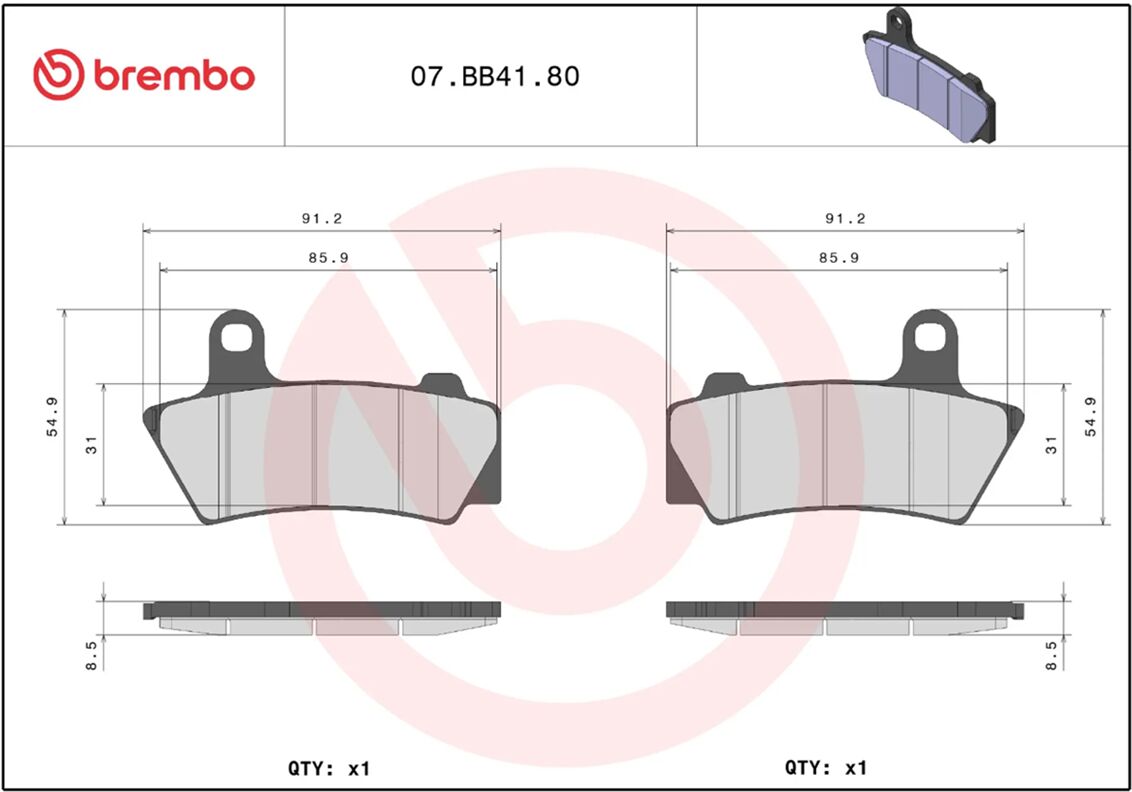 BREMBO BRAKE PAD GENUINE SINTER 07BB4180
