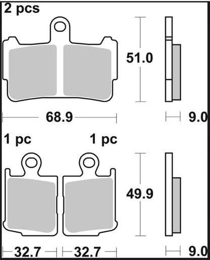 BREMBO BRAKE PAD SA SINT FR 07HO37SA