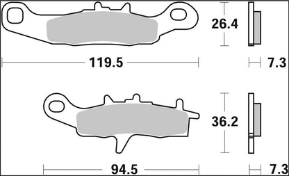 BREMBO BRAKE PAD SINTER SX OFFROAD 07KA22SX