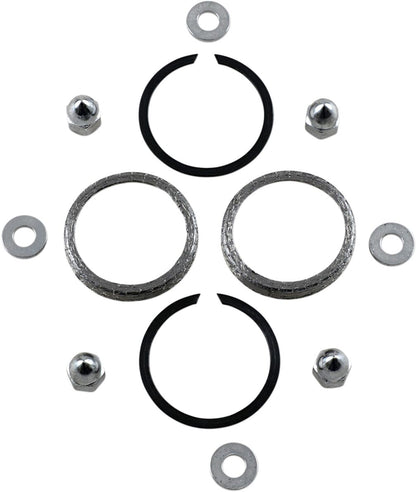 JAMES GASKET GASKET KIT EXHAUST MOUNTING WITH KNITTED WIRE GASKETS & CHROME ACORN NUTS JGI-65324-83-KWG1