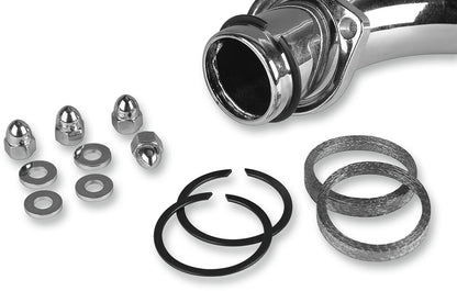 JAMES GASKET GASKET KIT EXHAUST MOUNTING WITH KNITTED WIRE GASKETS & CHROME ACORN NUTS JGI-65324-83-KWG1