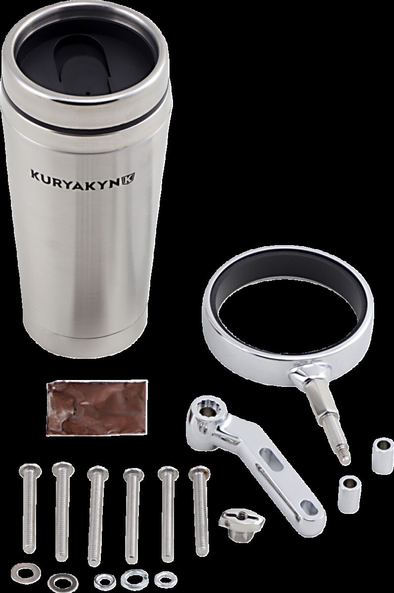 KURYAKYN UNIVERSAL DRINK HOLDER WITH STAINLESS CUP CHROME KUR1463