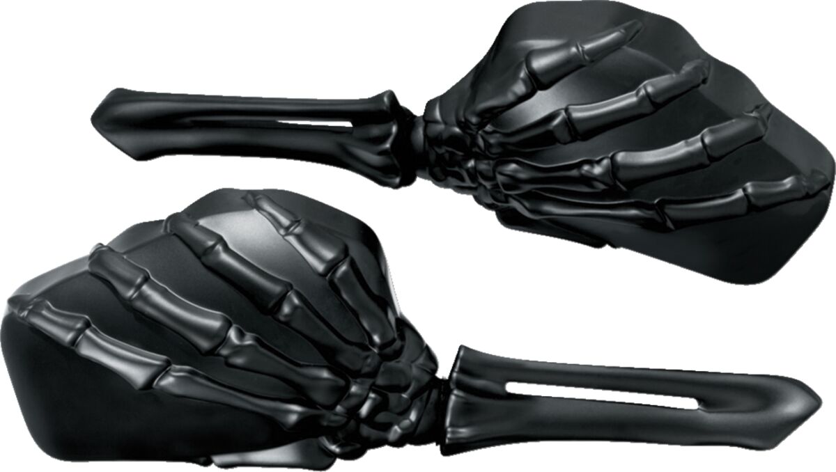KURYAKYN SKELETON HAND MIRRORS WITH BLACK STEMS AND BLACK HEADS KUR1758