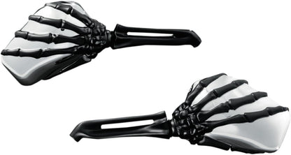 KURYAKYN SKELETON HAND MIRRORS WITH BLACK STEMS AND CHROME HEADS KUR1764