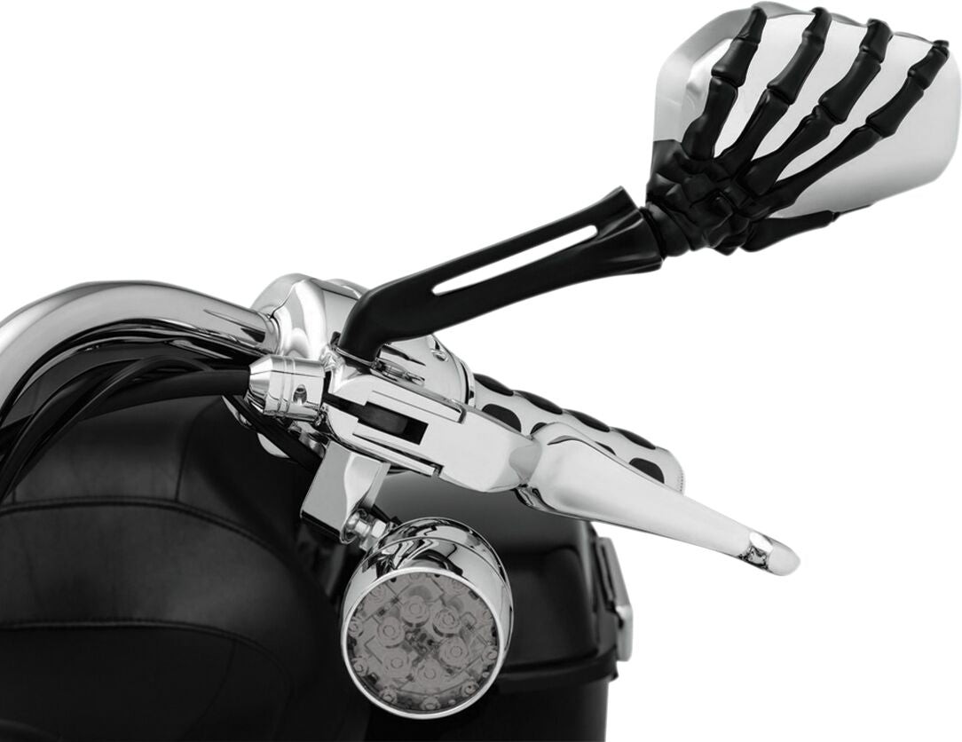 KURYAKYN SKELETON HAND MIRRORS WITH BLACK STEMS AND CHROME HEADS KUR1764