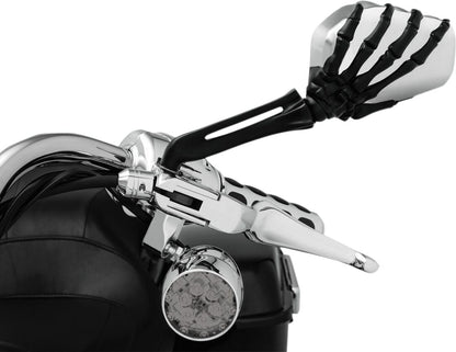 KURYAKYN SKELETON HAND MIRRORS WITH BLACK STEMS AND CHROME HEADS KUR1764