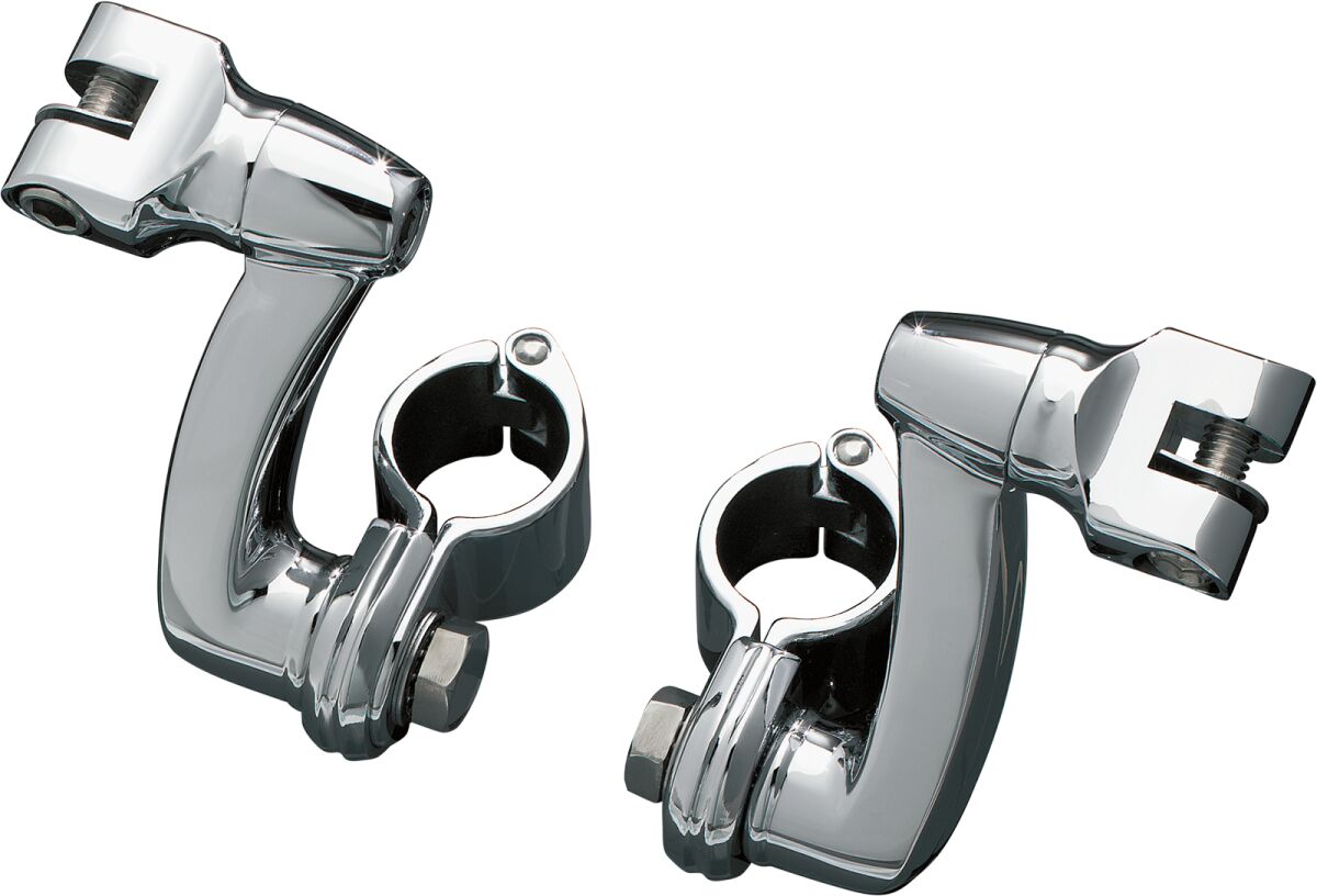 KURYAKYN LONGHORN OFFSET MOUNTS WITH 1-1/4" MAGNUM QUICK CLAMPS CHROME KUR7986