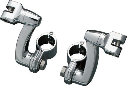 KURYAKYN LONGHORN OFFSET MOUNTS WITH 1-1/4" MAGNUM QUICK CLAMPS CHROME KUR7986