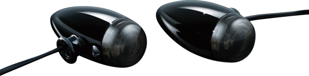 KURYAKYN MINI BULLETS AMBER LED SMOKE LENS BLACK KUR2504