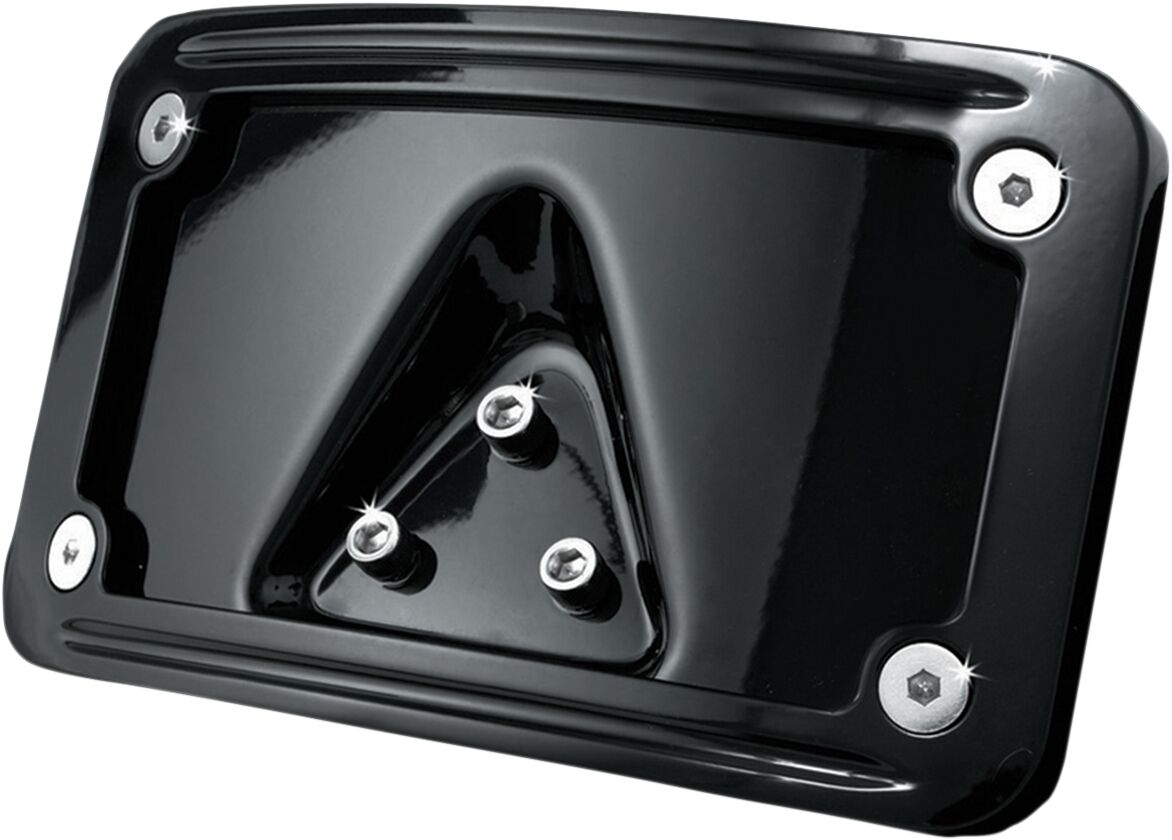 KURYAKYN LICENSE PLATE FRAME CURVED LAYDOWN BLACK KUR3148