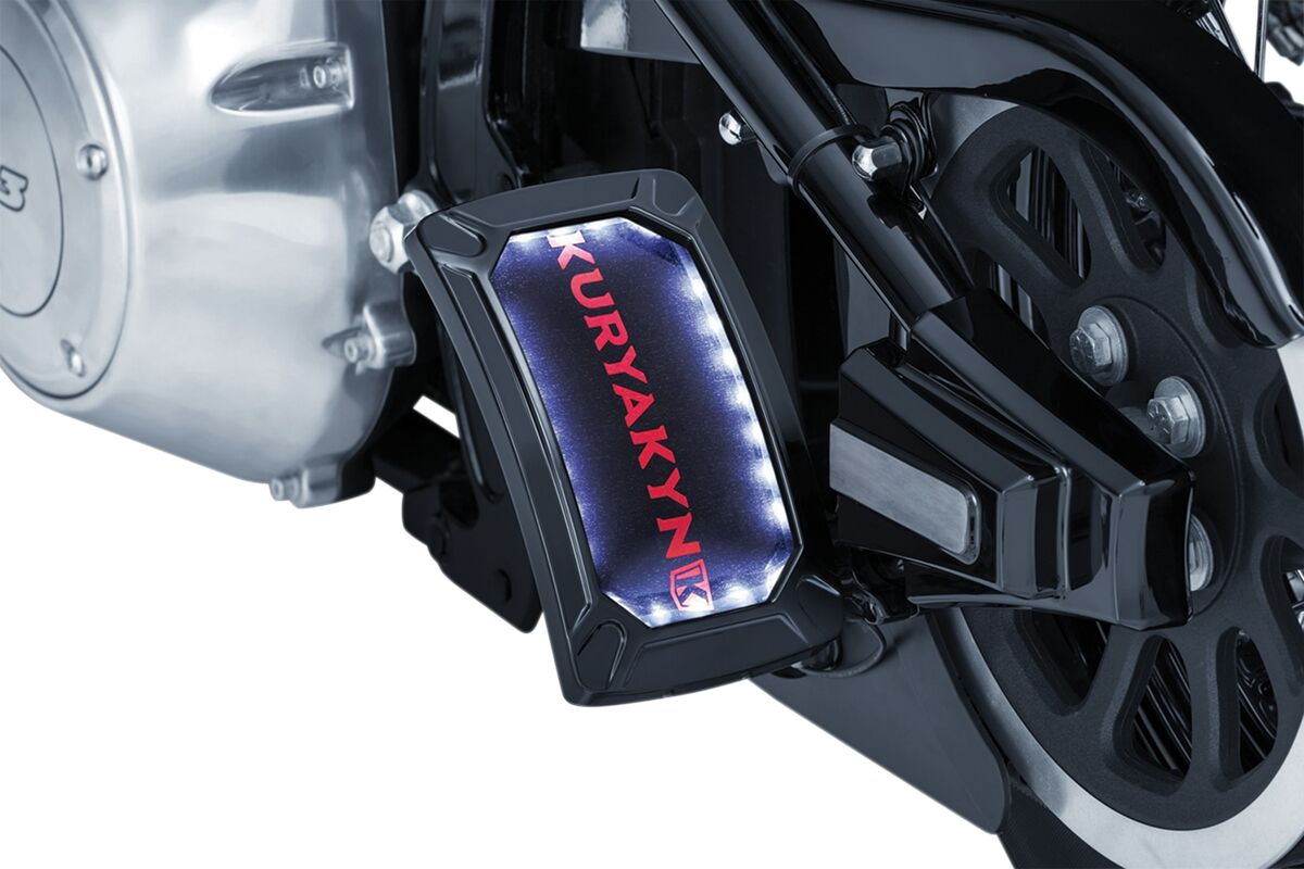 KURYAKYN LICENSE PLATE HOLDEDR NOVA CURVED SIDE MOUNT VERTICAL BLACK KUR3191