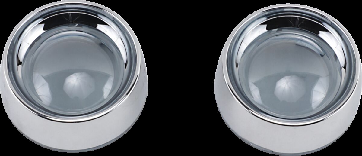 KURYAKYN DEEP DISH BEZELS FOR BULLET TURN SIGNALS SMOKE LENS CHROME BEZEL KUR2107