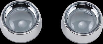 KURYAKYN DEEP DISH BEZELS FOR BULLET TURN SIGNALS SMOKE LENS CHROME BEZEL KUR2107