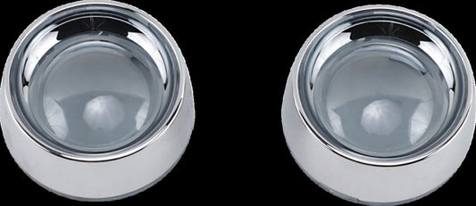 KURYAKYN DEEP DISH BEZELS FOR BULLET TURN SIGNALS SMOKE LENS CHROME BEZEL KUR2107