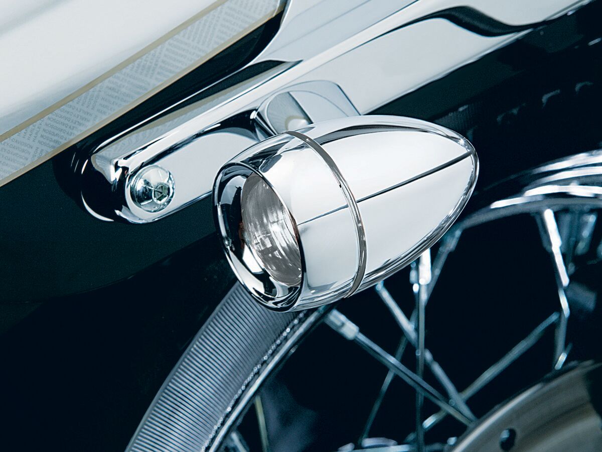 KURYAKYN DEEP DISH BEZELS FOR BULLET TURN SIGNALS SMOKE LENS CHROME BEZEL KUR2107