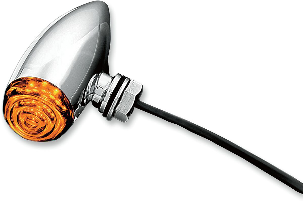 KURYAKYN MINI BULLETS AMBER LED SMOKE LENS CHROME KUR2500