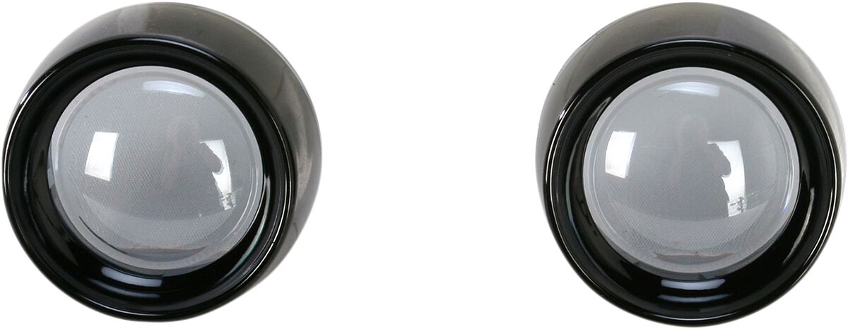 KURYAKYN DEEP DISH BEZELS FOR BULLET TURN SIGNALS SMOKE LENS BLACK BEZEL KUR5480