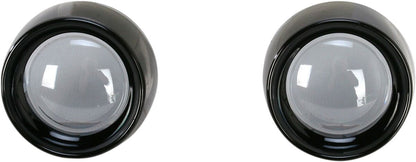 KURYAKYN DEEP DISH BEZELS FOR BULLET TURN SIGNALS SMOKE LENS BLACK BEZEL KUR5480