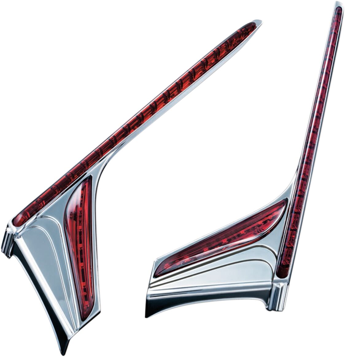 KURYAKYN VERTICAL REAR LED LIGHT STRIPS WITH RED LENSES CHROME KUR3237
