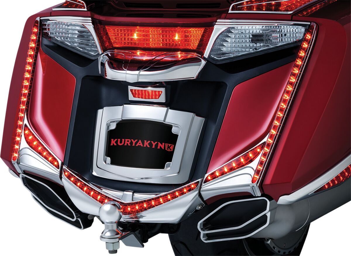 KURYAKYN VERTICAL REAR LED LIGHT STRIPS WITH RED LENSES CHROME KUR3237
