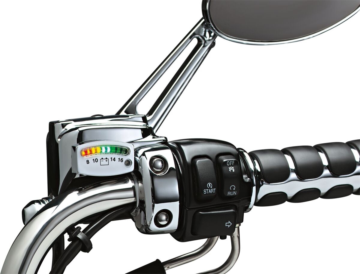 KURYAKYN GAUGE BATTERY LED CHROME KUR4219