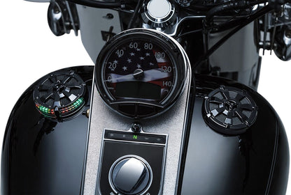 KURYAKYN ALLEY CAT LED FUEL & BATTERY GAUGE BLACK KUR7383