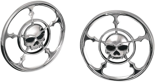 KURYAKYN FRONT SPEAKER GRILLS ZOMBIE CHROME KUR3787