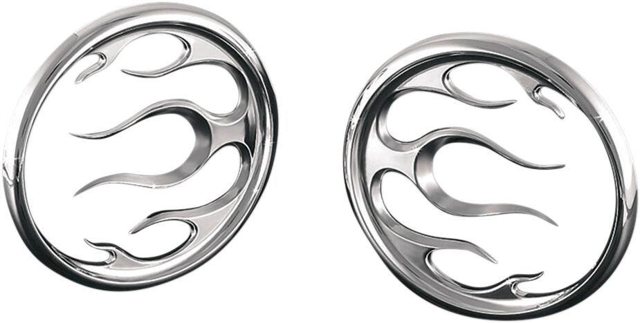 KURYAKYN FRONT SPEAKER GRILLS FLAME CHROME KUR3788