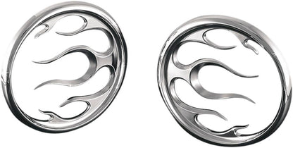 KURYAKYN FRONT SPEAKER GRILLS FLAME CHROME KUR3788